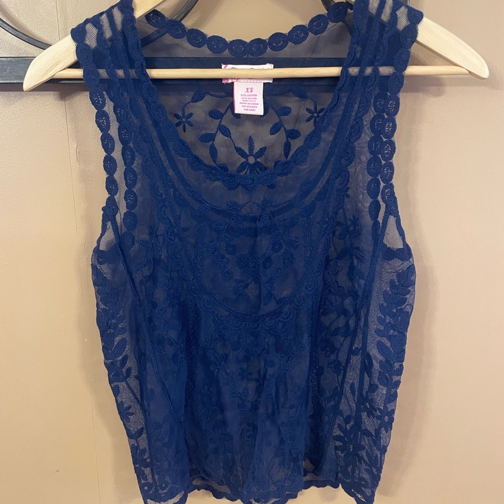 Navy Lace top